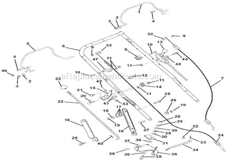 Handlebar & Controls Diagram and Parts List for 911396 003000 Ariens Lawn Mower