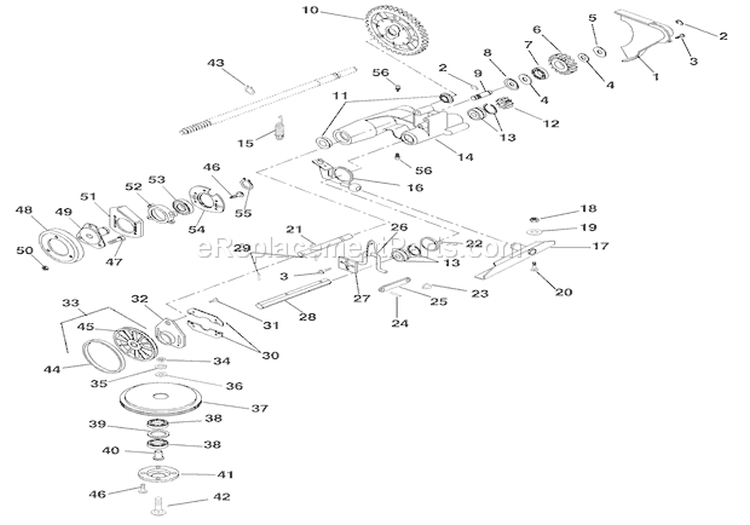 Friction Wheel And Drive Diagram and Parts List for 911516 005106 Ariens Lawn Mower