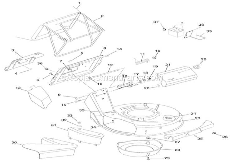 Mower Pan & Bag Diagram and Parts List for 911516 005106 Ariens Lawn Mower