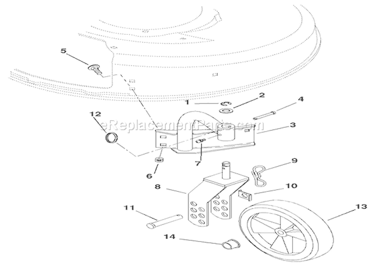 Swivel Wheels And Brackets Diagram and Parts List for 911516 005106 Ariens Lawn Mower