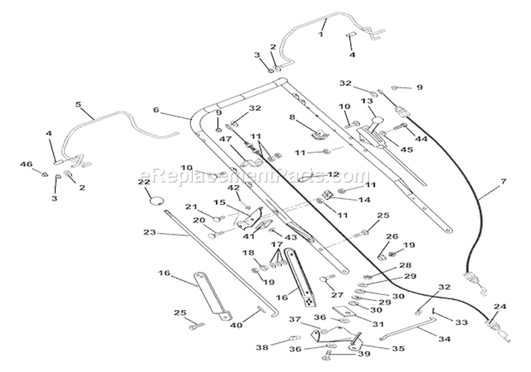 Handlebar And Controls Diagram and Parts List for 911532 000256 Ariens Lawn Mower