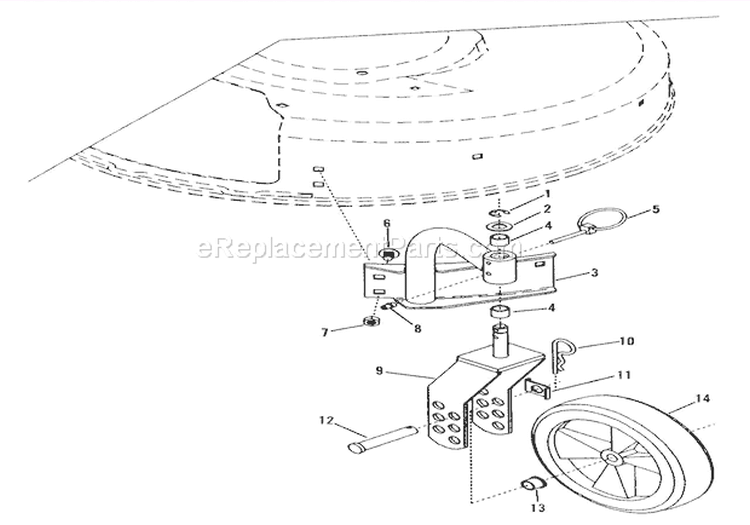 Swivel Wheels And Brackets Diagram and Parts List for 911051 000101 Ariens Lawn Mower