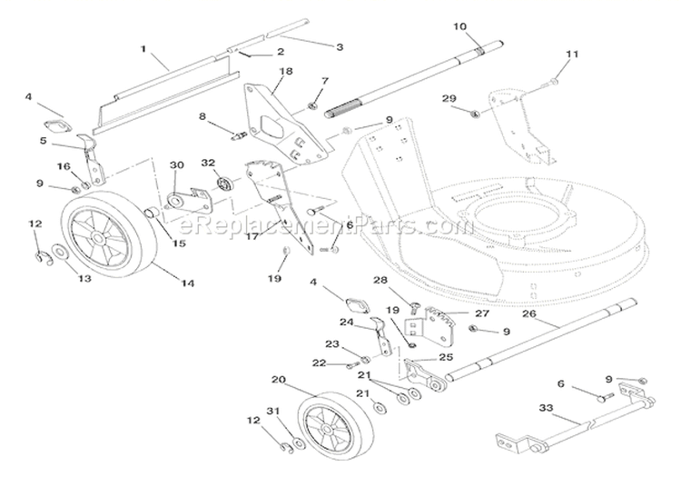 Wheels & Adjusters Diagram and Parts List for 911087 000101 Ariens Lawn Mower