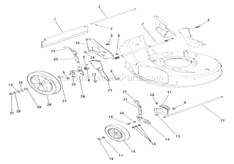 Wheels And Adjusters Diagram and Parts List for 911043 000101 Ariens Lawn Mower
