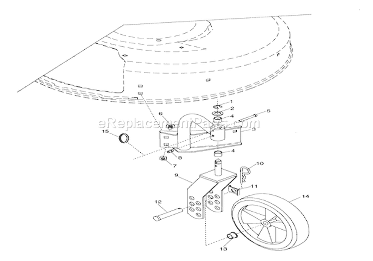 Swivel Wheels & Brackets Diagram and Parts List for 911070 000101 Ariens Lawn Mower
