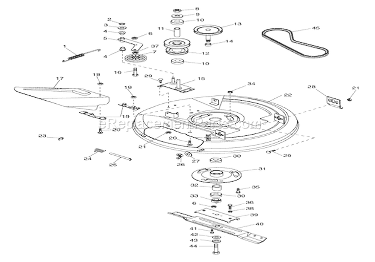 Rotary Mower 32" Diagram and Parts List for 936301 000101 Ariens Lawn Tractor