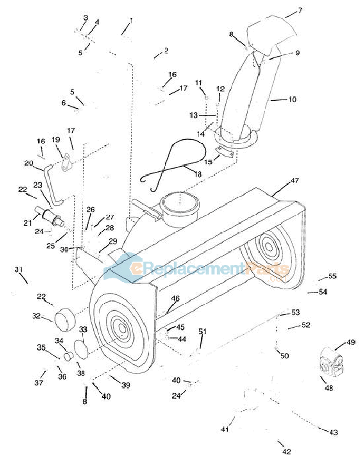 Housing & Auger (Model 836004) Diagram and Parts List for 936008 000101 Ariens Lawn Tractor