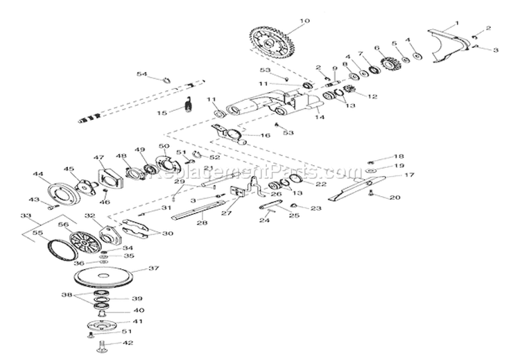 Friction Wheel Drive Diagram and Parts List for 911070 000101 Ariens Lawn Mower