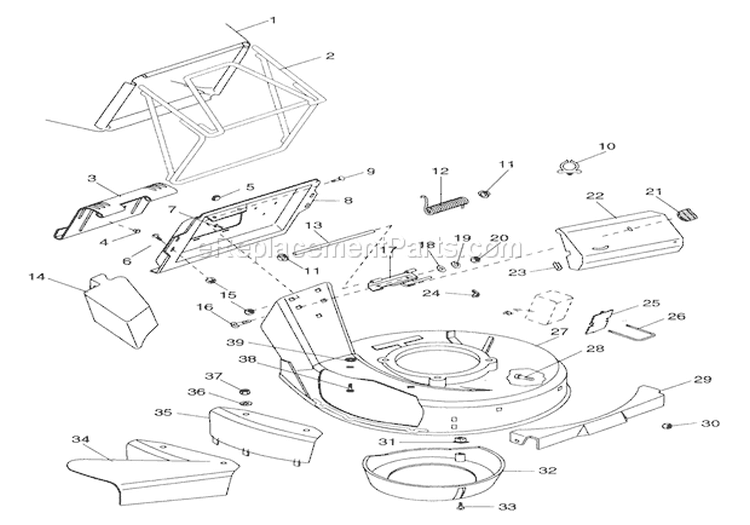 Mower Pan & Bag Diagram and Parts List for 911070 000101 Ariens Lawn Mower