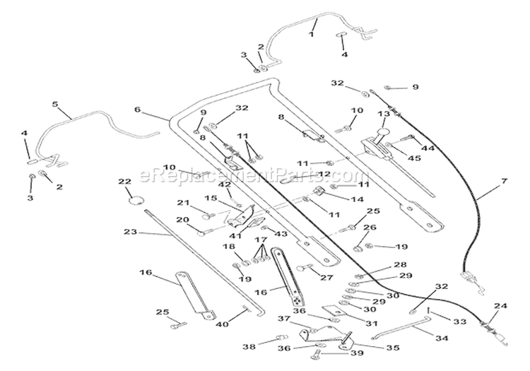 Handlebar & Controls Diagram and Parts List for 911330 001772 Ariens Lawn Mower