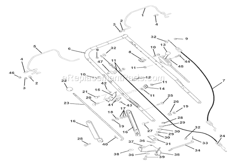 Handlebar And Controls Diagram and Parts List for 911132 000101 Ariens Lawn Mower