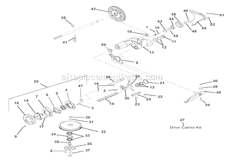 Friction Wheel And Drive Diagram and Parts List for 911102 000445 Ariens Lawn Mower