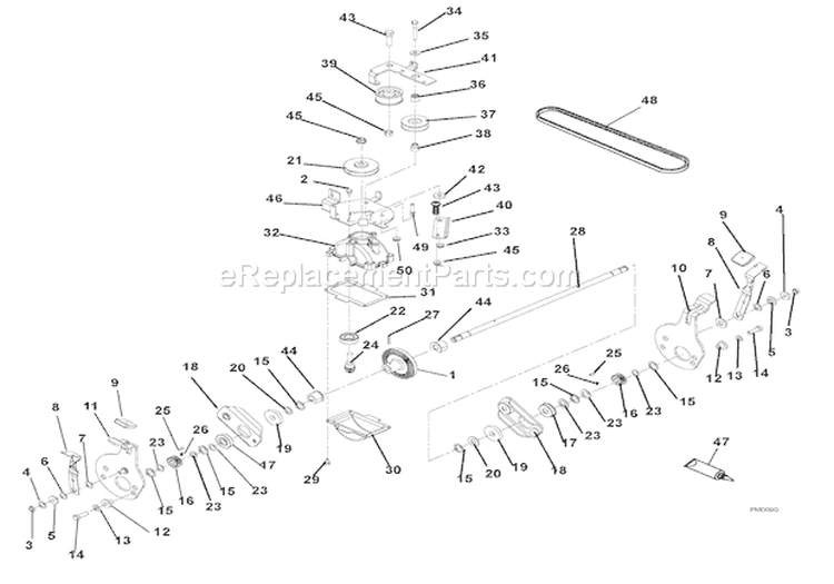 Transmission And Height Of Cut Diagram and Parts List for 911341 000101 Ariens Lawn Mower