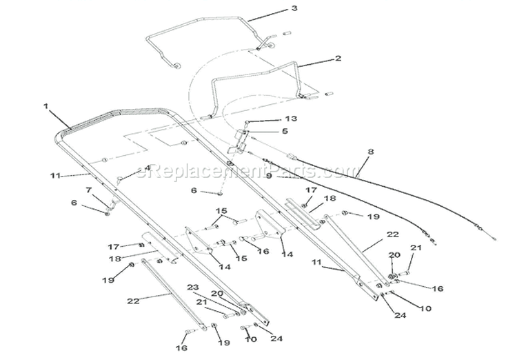 Handlebar & Controls Diagram and Parts List for 911341 001000 Ariens Lawn Mower
