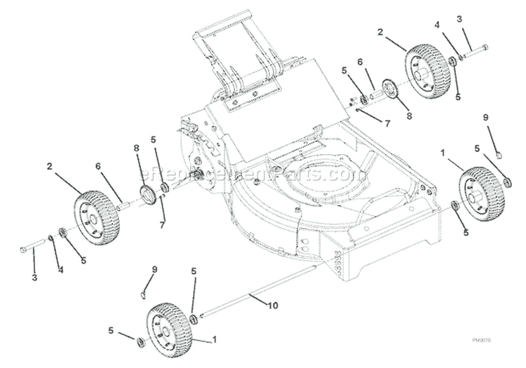 Wheels Diagram and Parts List for 911341 001000 Ariens Lawn Mower