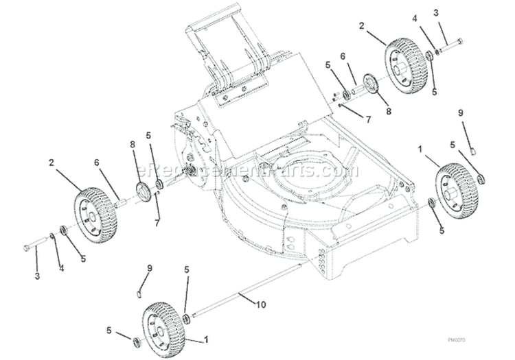 Wheels Diagram and Parts List for 911252 000101 Ariens Lawn Mower