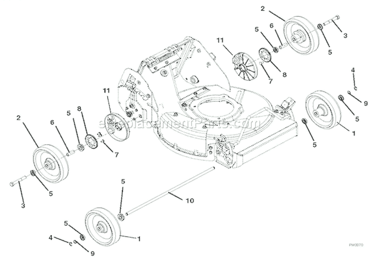 Wheels Diagram and Parts List for 911271 000101 Ariens Lawn Mower