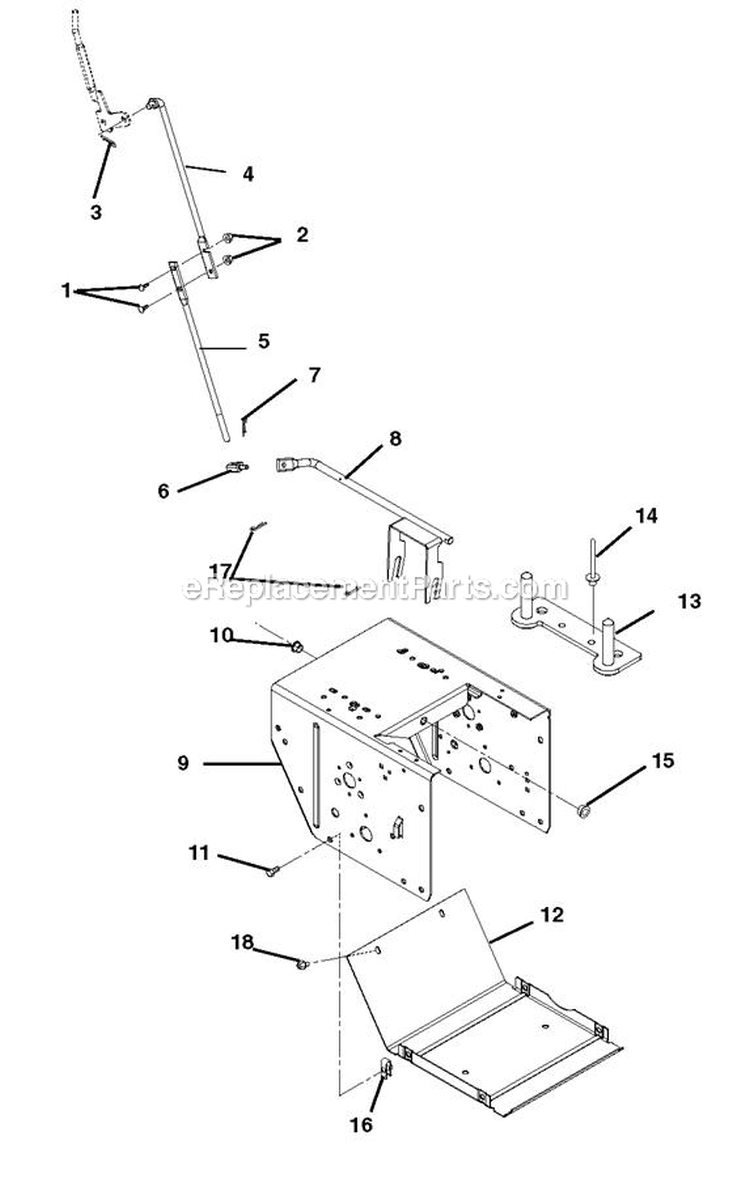 Speed Selector And Frame Diagram and Parts List for 926042 000101 Ariens Snow Blower
