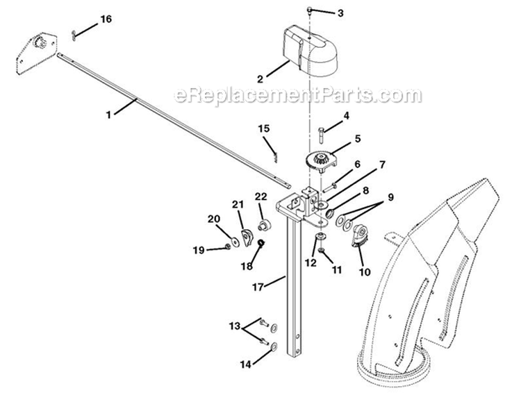 Discharge Chute Diagram and Parts List for 926042 000101 Ariens Snow Blower