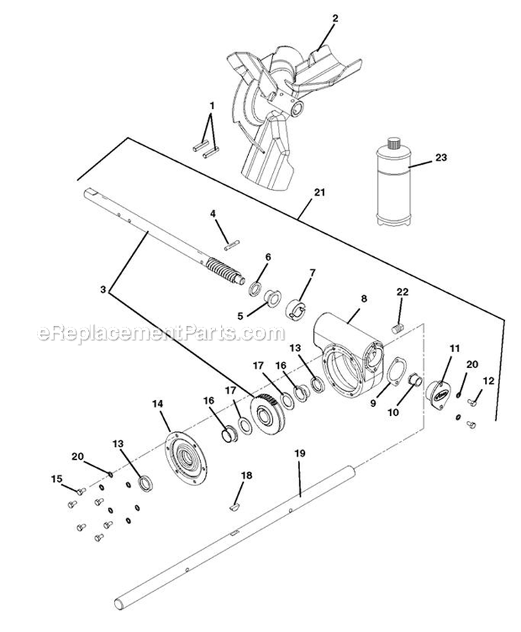 Gear Case Cast Iron Diagram and Parts List for 926042 000101 Ariens Snow Blower