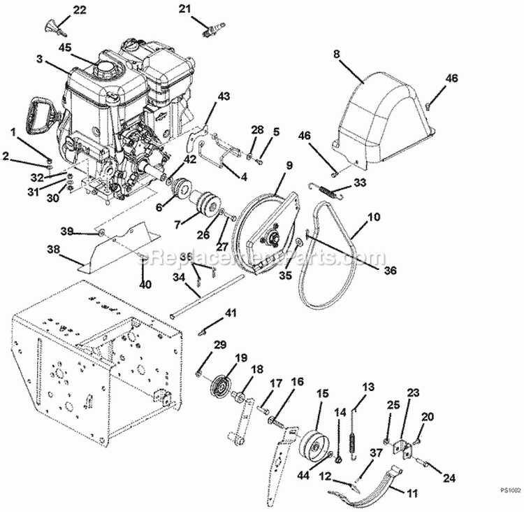 Electrical Diagram and Parts List for 926037 001801 Ariens Snow Blower