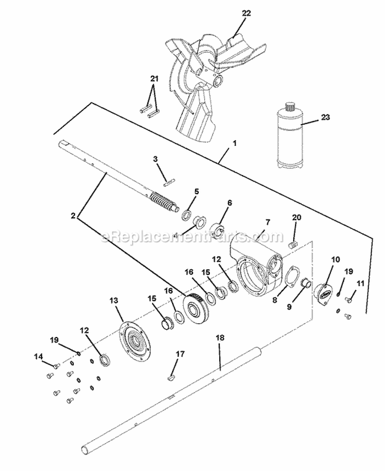 Engine And Belt Drive Diagram and Parts List for 926037 001801 Ariens Snow Blower