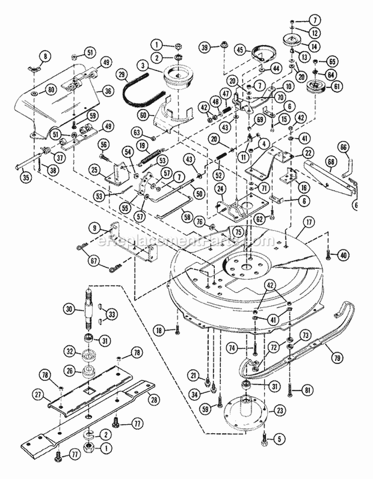 Mower 32" Diagram and Parts List for 927026 000101 Ariens Lawn Tractor