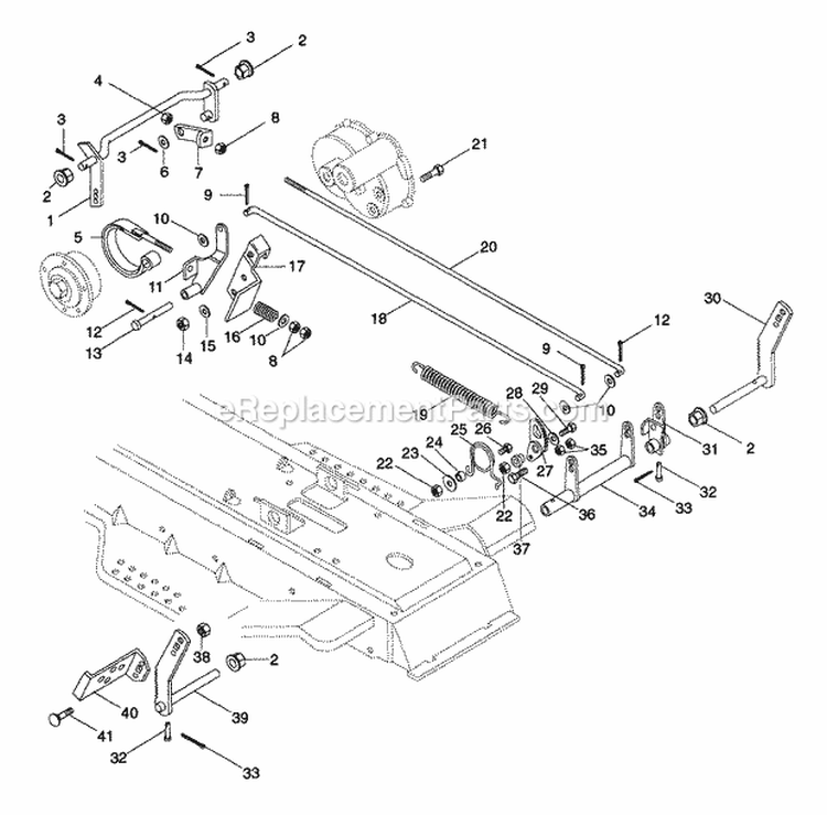 Brake And Clutch Diagram and Parts List for 927048 002701 Ariens Lawn Tractor