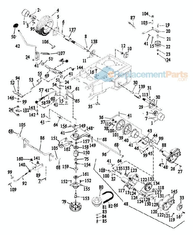 Drive Assembly Diagram and Parts List for 927004 000101 Ariens Lawn Tractor