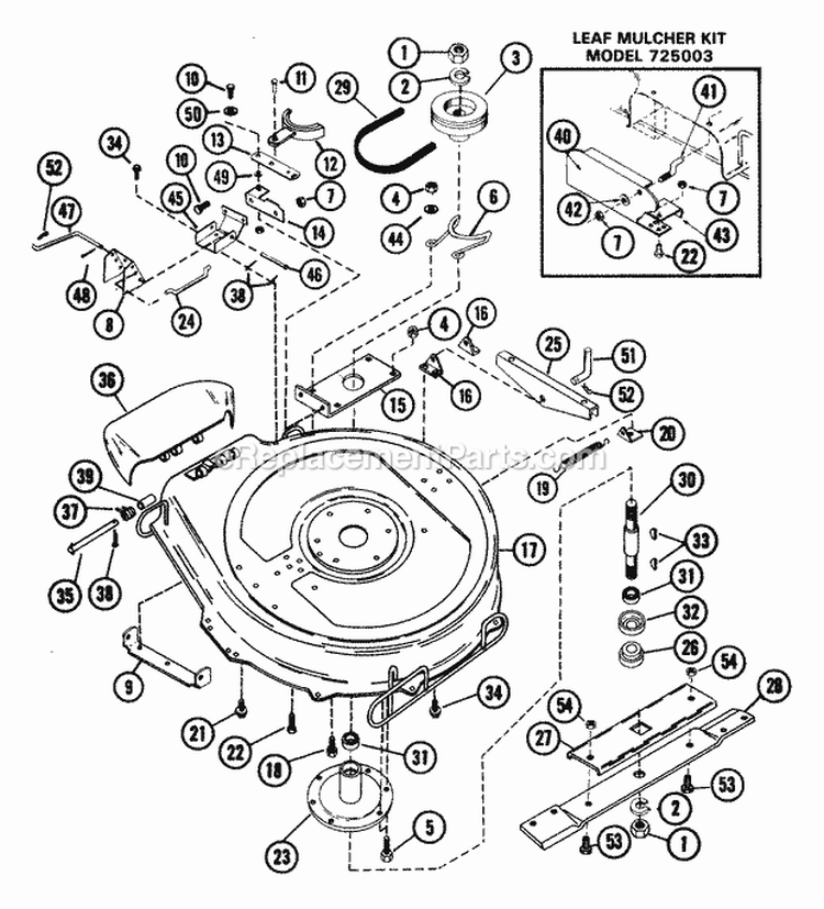 Mower 30" (S/N 001001 And Up) Diagram and Parts List for 927010 000101 Ariens Lawn Tractor