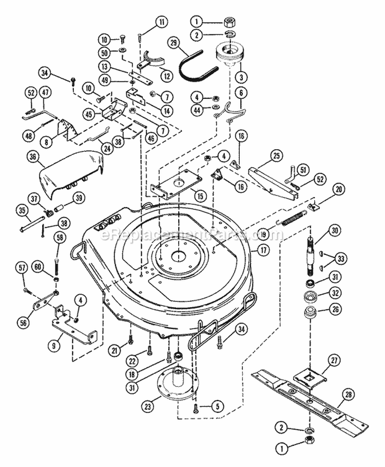 Mower 30" Diagram and Parts List for 927027 000101 Ariens Lawn Tractor