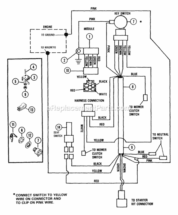 Riding Mower With Recoil Start Diagram and Parts List for 927026 000101 Ariens Lawn Tractor