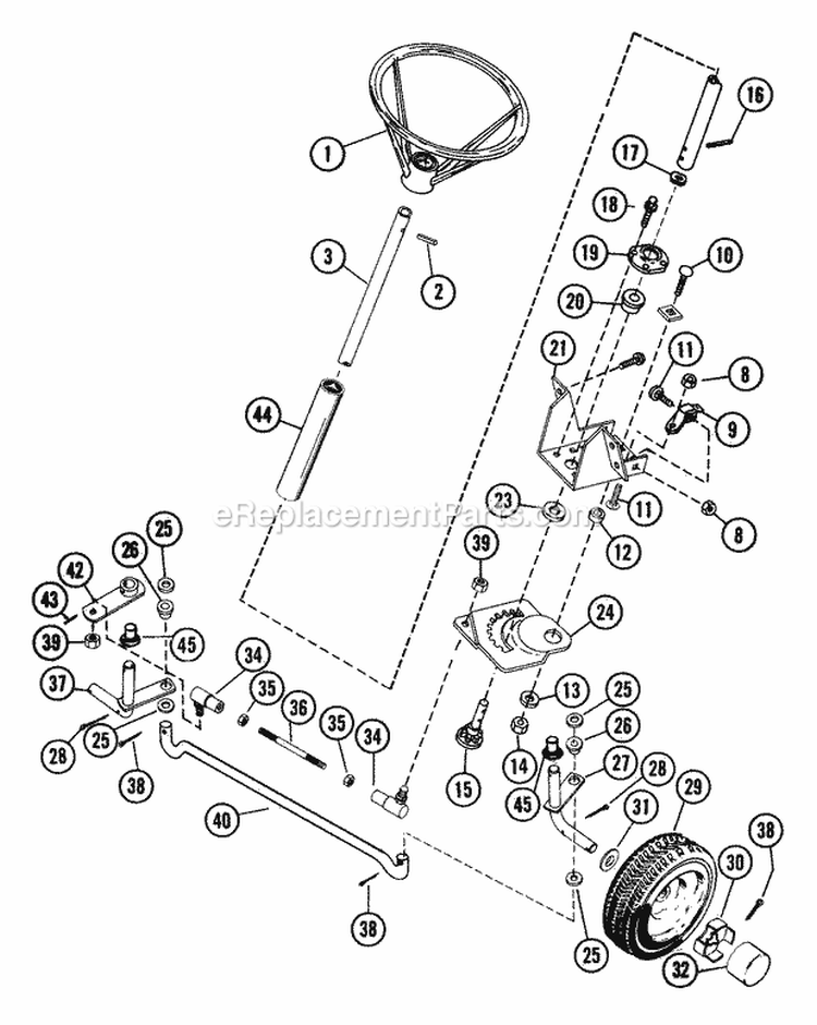 Steering Assembly Diagram and Parts List for 927009 000101 Ariens Lawn Tractor