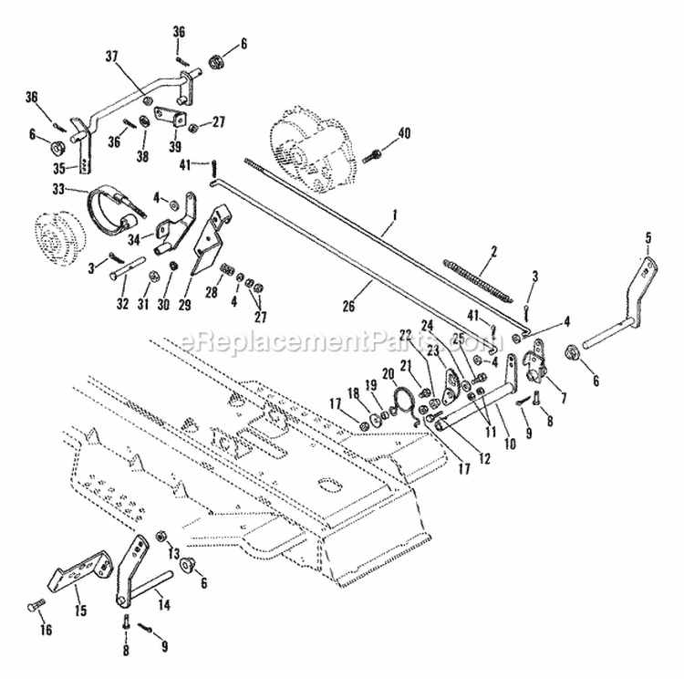 Brake And Clutch Diagram and Parts List for 927042 000101 Ariens Lawn Tractor