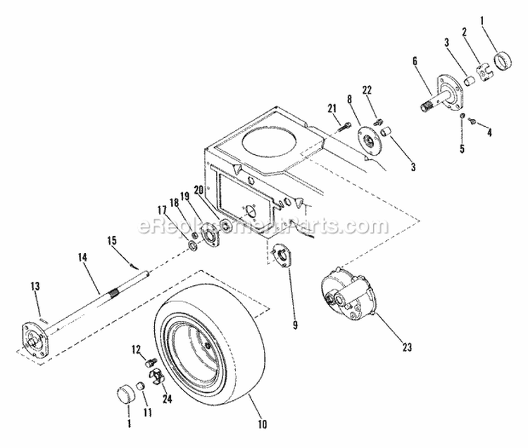 Rear Axle Diagram and Parts List for 927042 000101 Ariens Lawn Tractor