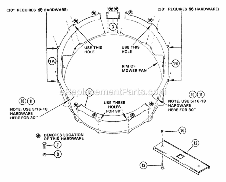 Flange 30" Diagram and Parts List for 927042 000101 Ariens Lawn Tractor
