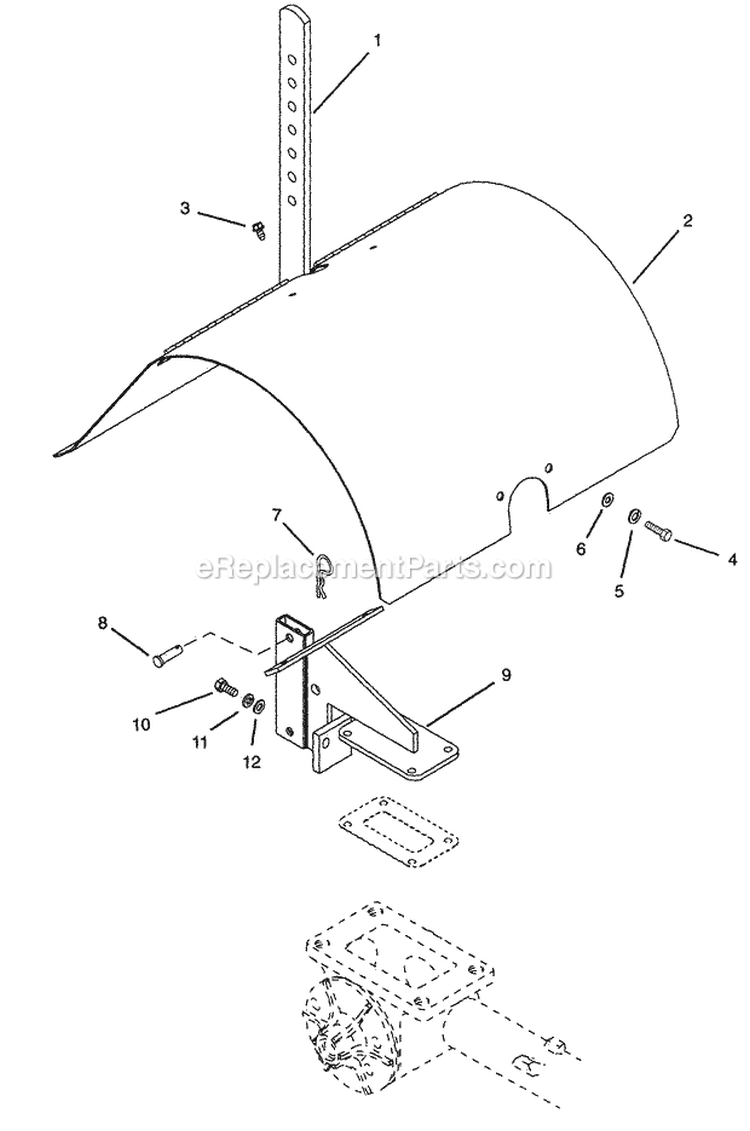 Tine Hood Diagram and Parts List for 901428 000101 Ariens Tiller