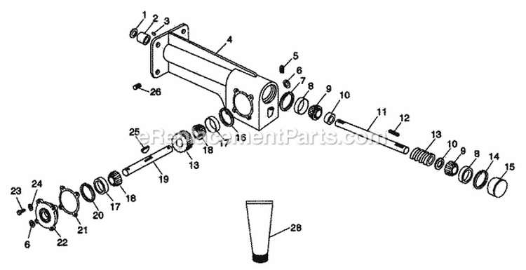 Tiller Gearcase Diagram and Parts List for 902021 000101 Ariens Tiller