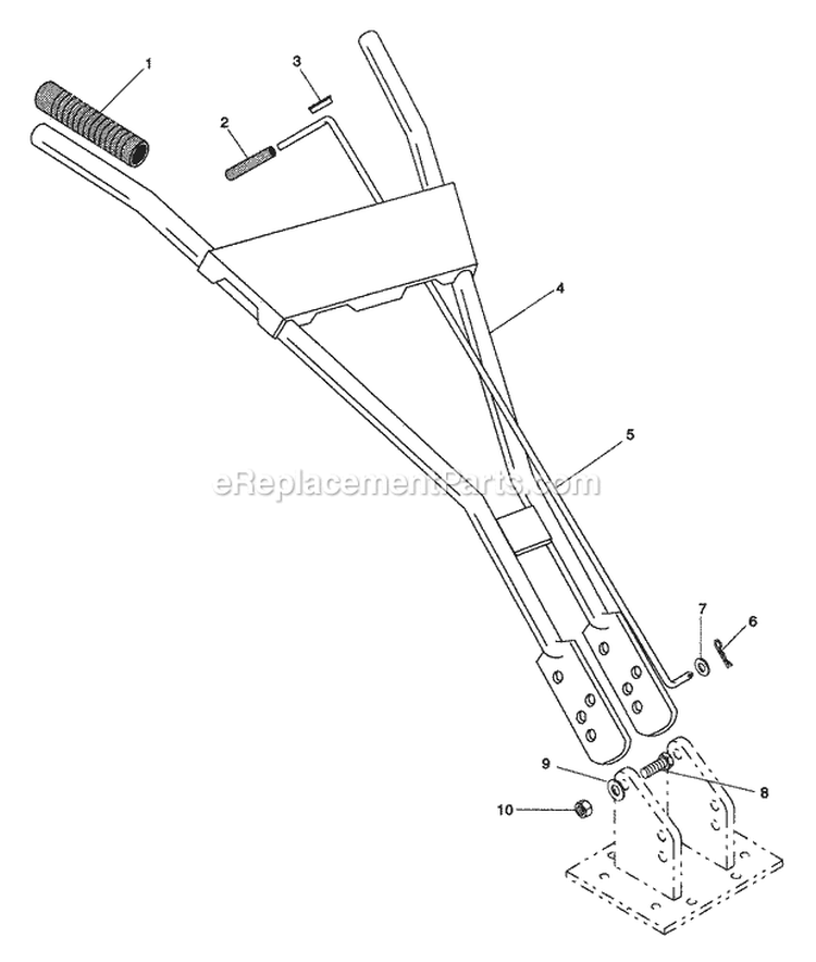 Handlebars Diagram and Parts List for 901402 000101 Ariens Tiller