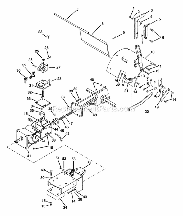 Frame And Transmission Diagram and Parts List for 901027 000101 Ariens Tiller