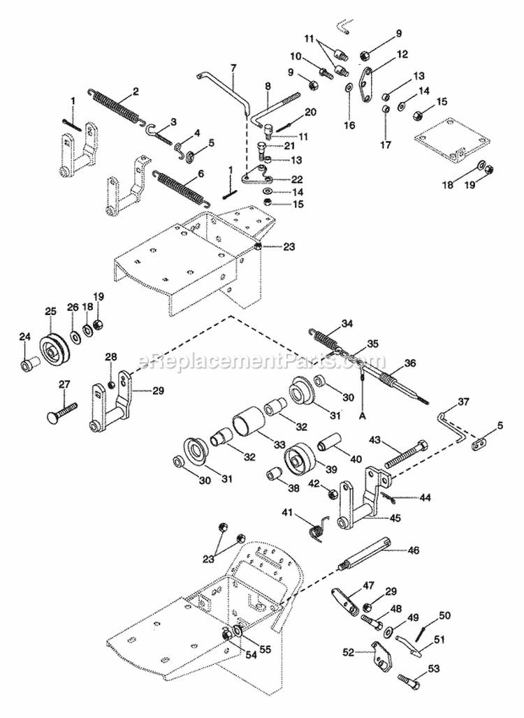 Idler Linkage Diagram and Parts List for 901400 000101 Ariens Tiller