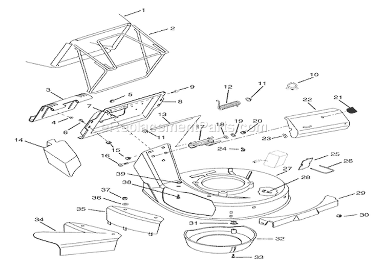 Mower Pan & Bag Diagram and Parts List for 911078 000101 Ariens Lawn Mower