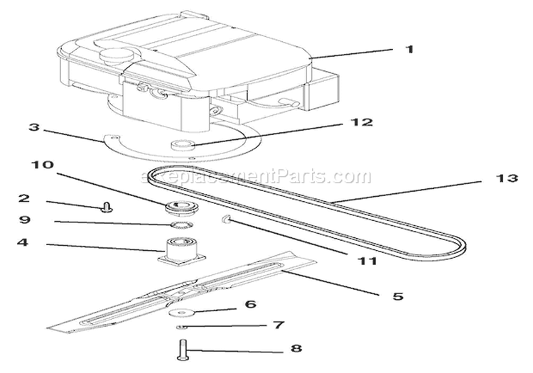 Engine, Blade And Belt Diagram and Parts List for 911113 002000 Ariens Lawn Mower