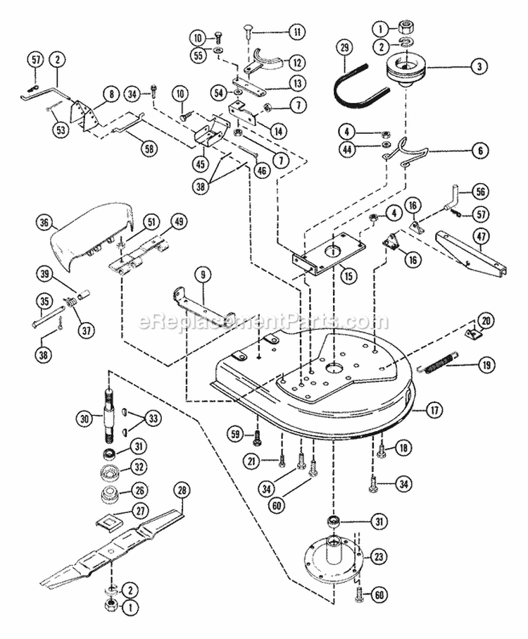 Mower 26" Diagram and Parts List for 927018 000101 Ariens Lawn Tractor