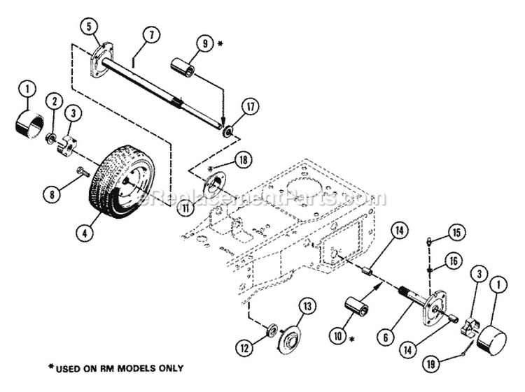 Rear Axle Diagram and Parts List for 927027 000101 Ariens Lawn Tractor