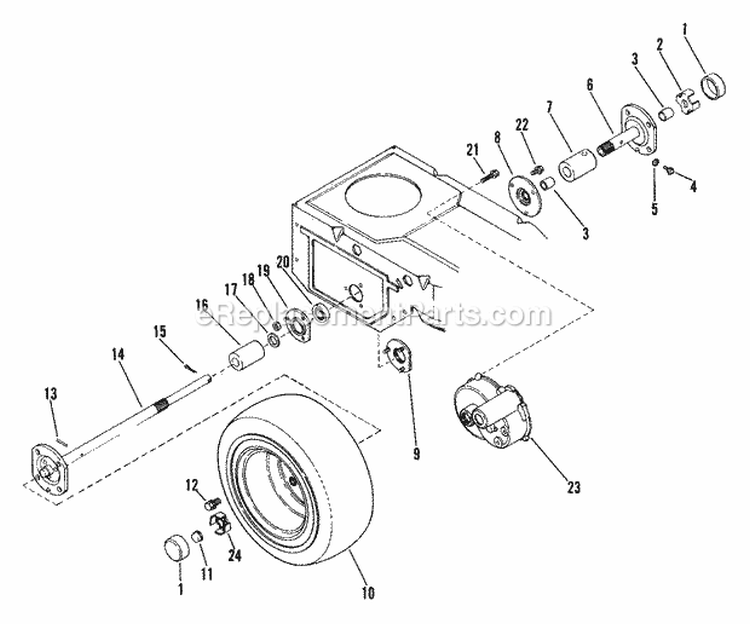Rear Axle Diagram and Parts List for 927028 000101 Ariens Lawn Tractor
