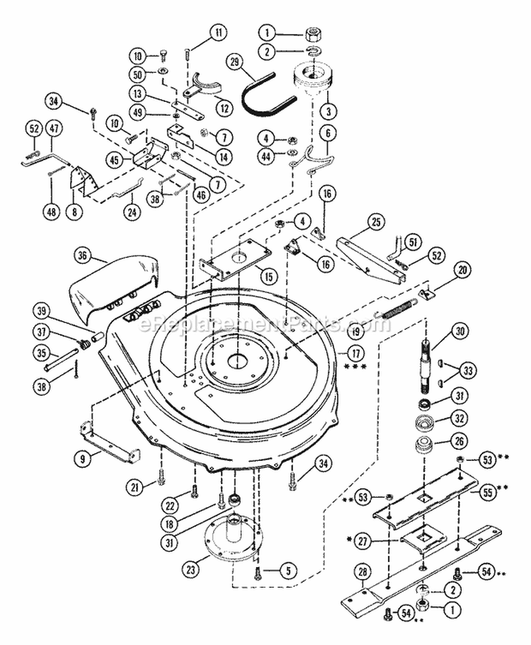 Mower 30" Diagram and Parts List for 927020 000101 Ariens Lawn Tractor