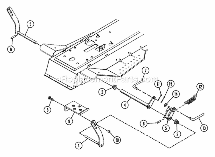 Mower Brake & Clutch Assembly Diagram and Parts List for 927020 000101 Ariens Lawn Tractor