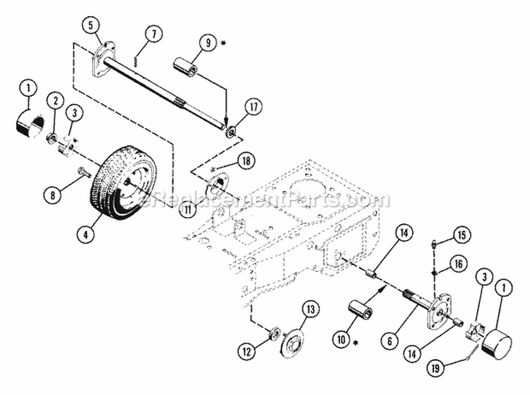 Rear Axle Diagram and Parts List for 927020 000101 Ariens Lawn Tractor