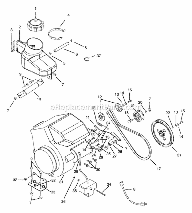Decals I Diagram and Parts List for 938010 000101 Ariens Snow Blower